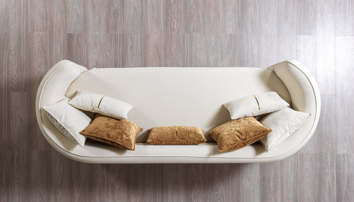 main view of Helena Ivory Velvet Sofa & Loveseat furniture