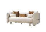 detail view of Helena Ivory Velvet Sofa & Loveseat furniture