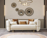 main view of Helena Ivory Velvet Sofa & Loveseat furniture