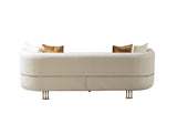main view of Helena Ivory Velvet Sofa & Loveseat furniture