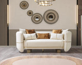 side view of Helena Ivory Velvet Sofa & Loveseat furniture