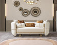 Lilith Ivory Velvet Loveseat front angle view