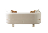 side view of Helena Ivory Velvet Sofa & Loveseat furniture