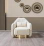 Lilith Ivory Velvet Chair by Nova in ivory velvet fabric, angled view