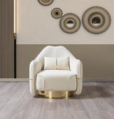 detail view of Helena Ivory Velvet Sofa & Loveseat furniture