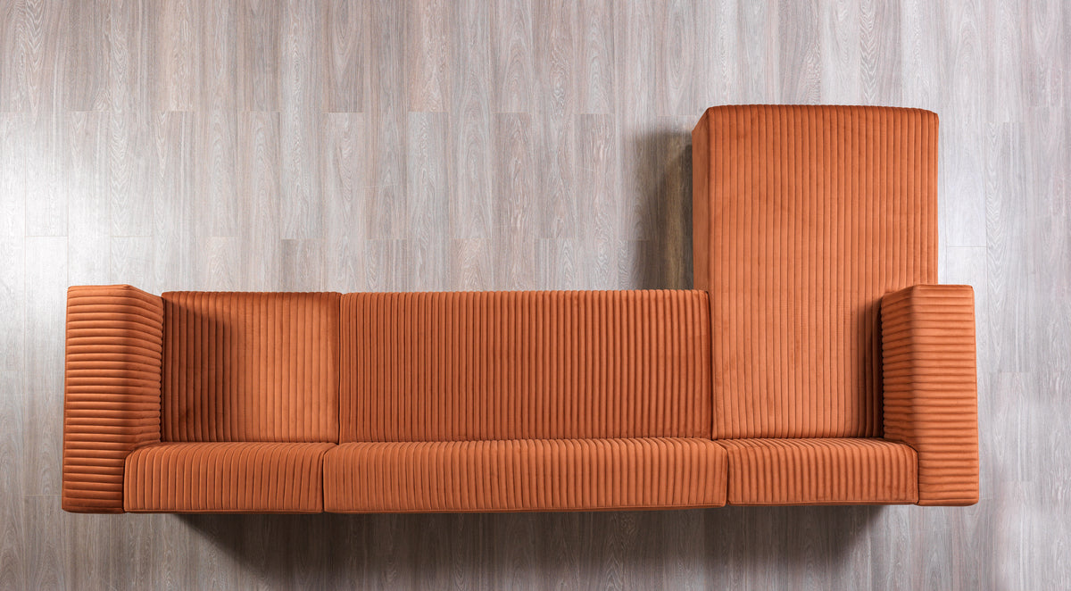 Room image featuring Elizabeth Orange Velvet sectional