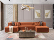 Elizabeth Orange Velvet 4-Piece Sectional sofa main view
