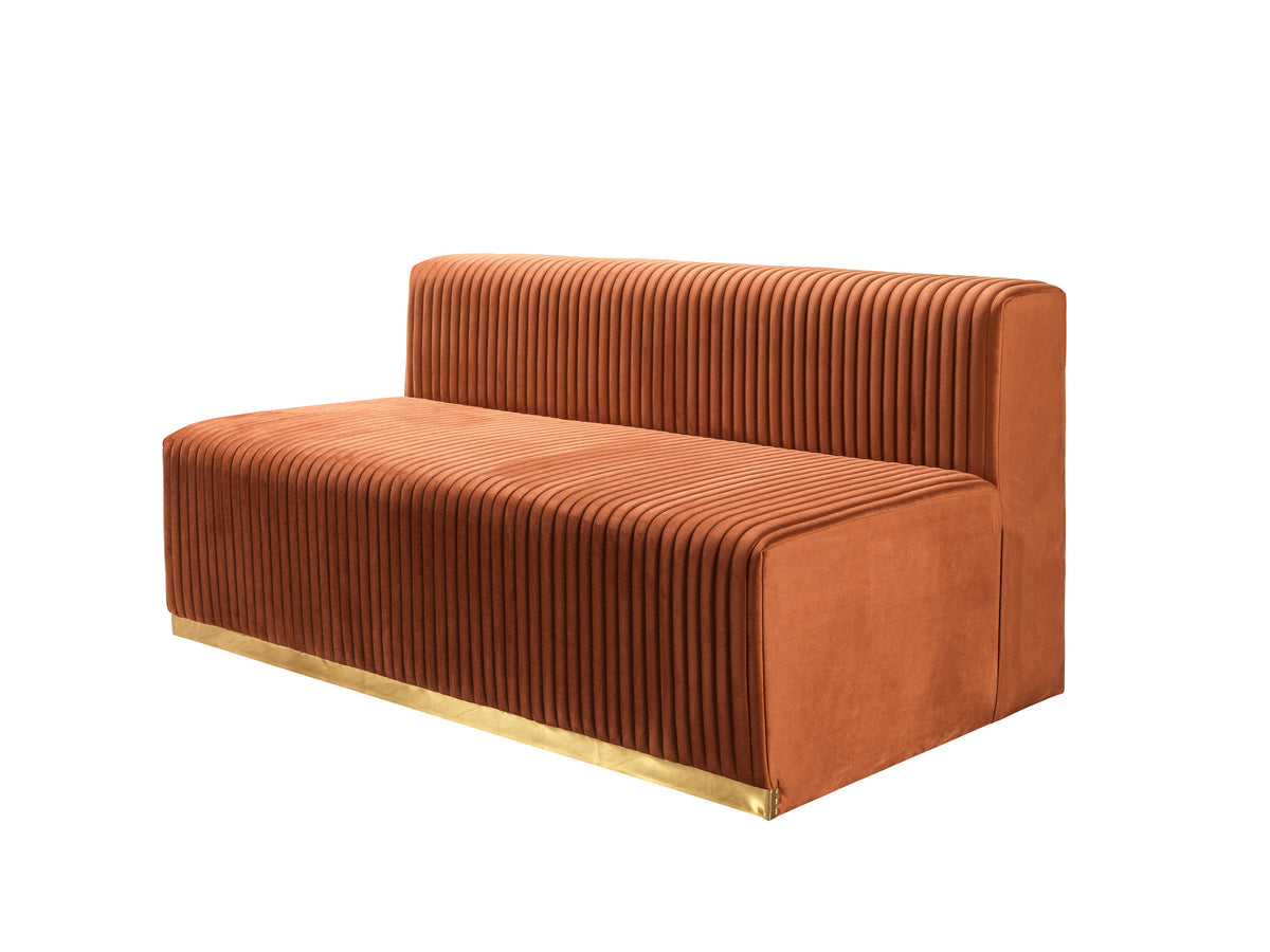 Elizabeth Orange Velvet 4-Piece Sectional sofa main view