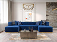 Elizabeth Blue Velvet 4-Piece Sectional sofa main view