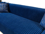Room arrangement with Elizabeth Blue Velvet sectional sofa
