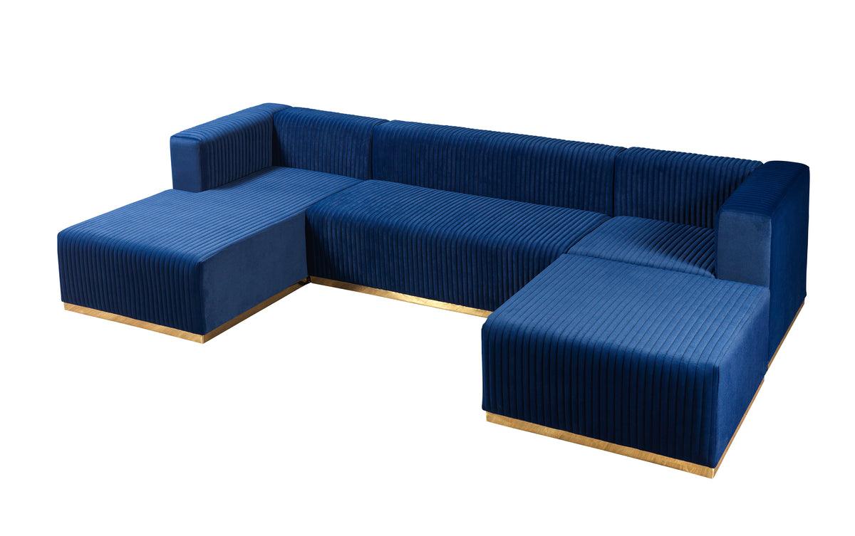 Side view with chaise of Elizabeth sectional sofa