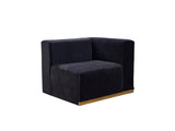 Elizabeth Black Velvet 4-Piece Sectional sofa main view