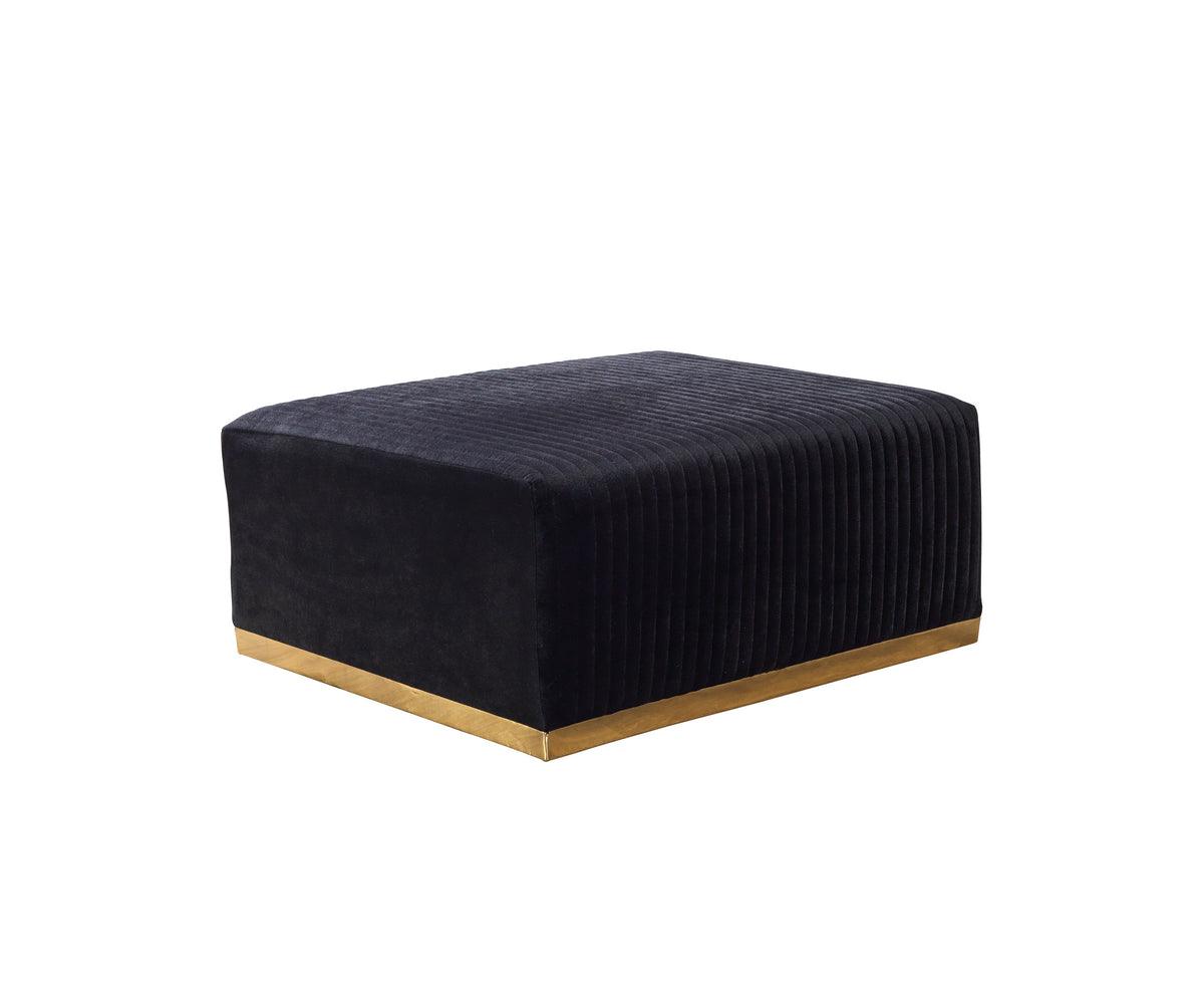 Elizabeth Black Velvet 4-Piece Sectional sofa main view