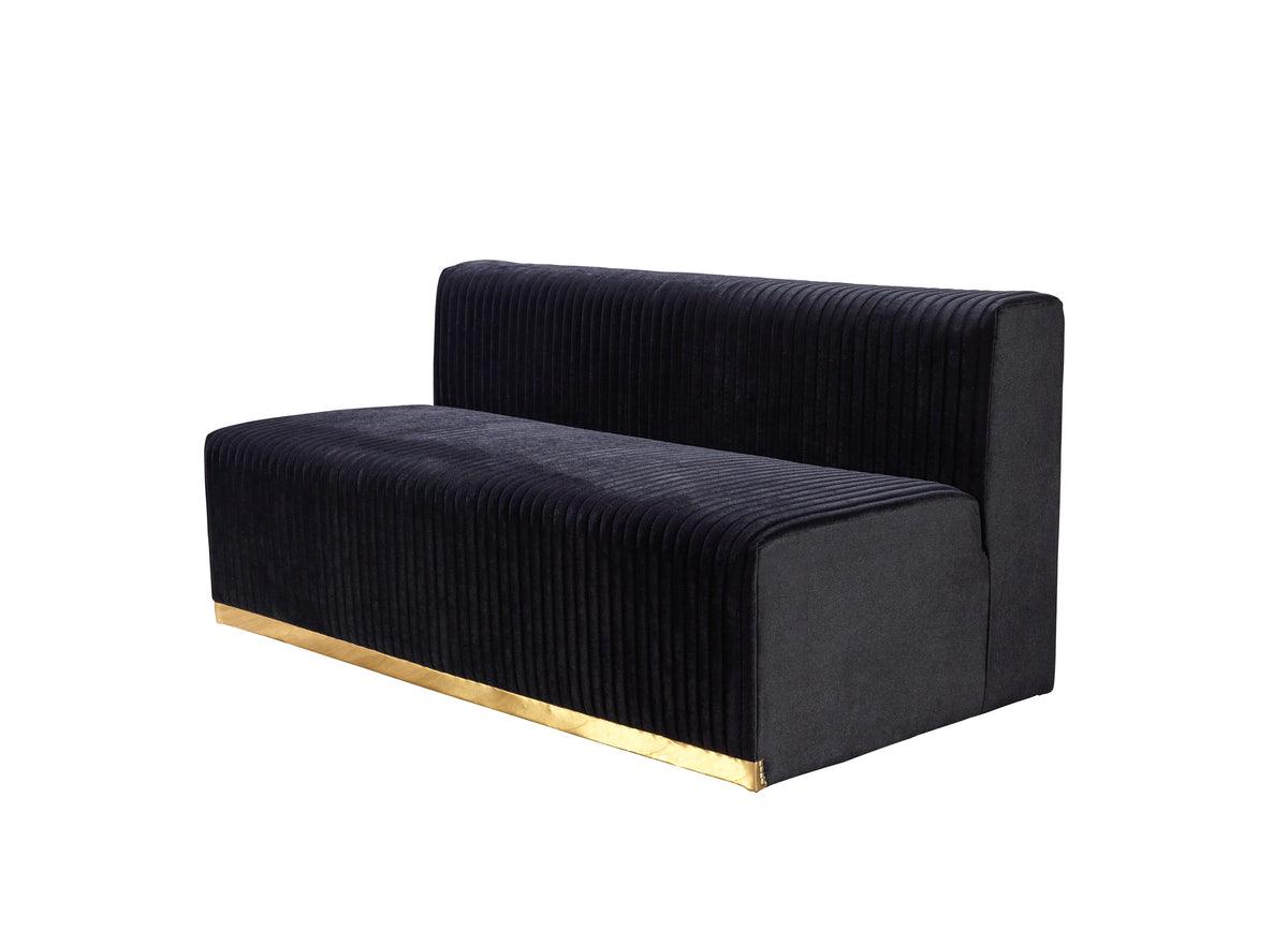 Elizabeth Black Velvet 4-Piece Sectional sofa main view