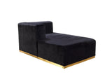 Elizabeth Black Velvet 4-Piece Sectional sofa main view
