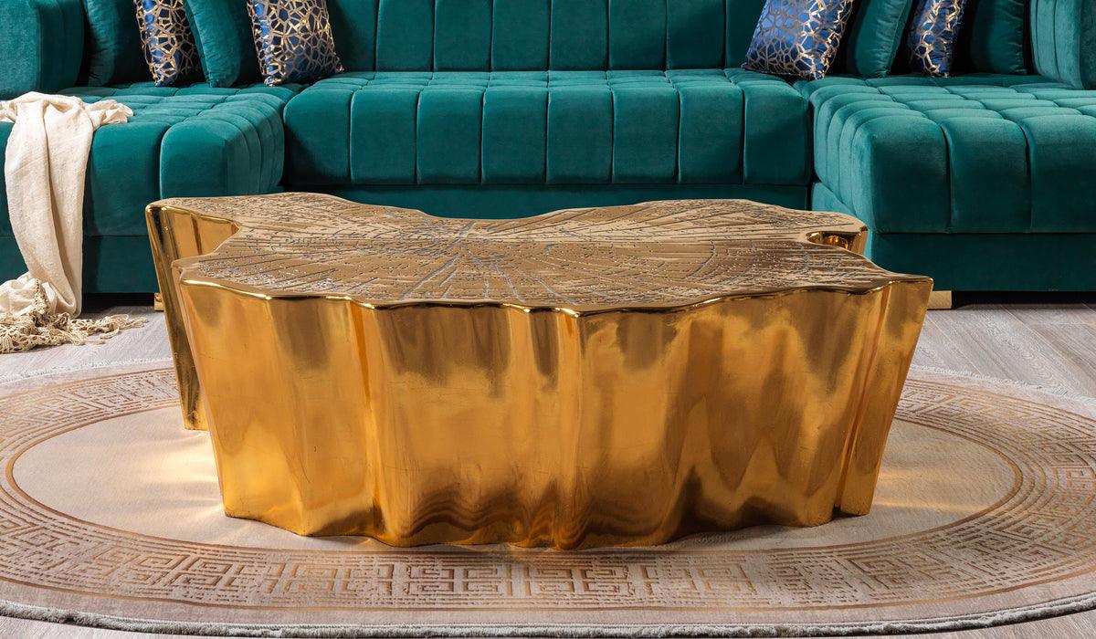 Amelia Gold Coffee Table side angle