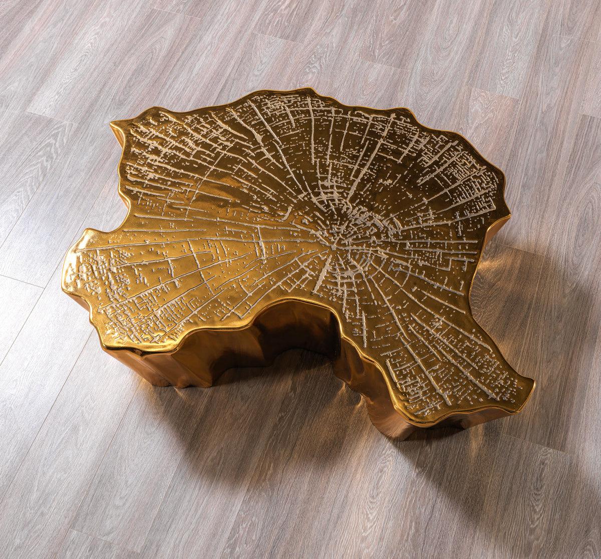 Amelia Gold Coffee Table close-up on gold accents
