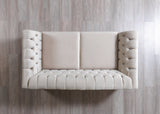 Milena Ivory Velvet Loveseat 73" view 6