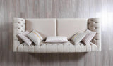 Milena Ivory Velvet Sofa and Loveseat set front view