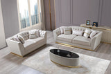 Barona Ivory Coffee Table side angle showing ivory finish