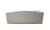 Milena Ivory Velvet Sofa and Loveseat set front view
