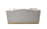 Milena Ivory Velvet Loveseat 73" view 7