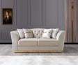 Milena Ivory Velvet Loveseat 73" from Decor Furniture