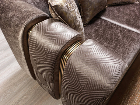 Santana Coffee Velvet Sofa view 4