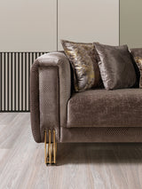 Santana Coffee Velvet Loveseat view 2