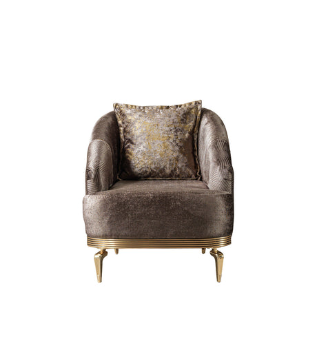 Ella Coffee Velvet Santana Chair side view