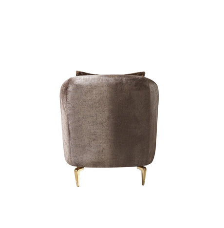 Ella Coffee Velvet Santana Chair back view