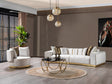 Anne Ivory ivory velvet curved sectional sofa front view
