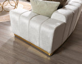 Anne Ivory sectional sofa front angle