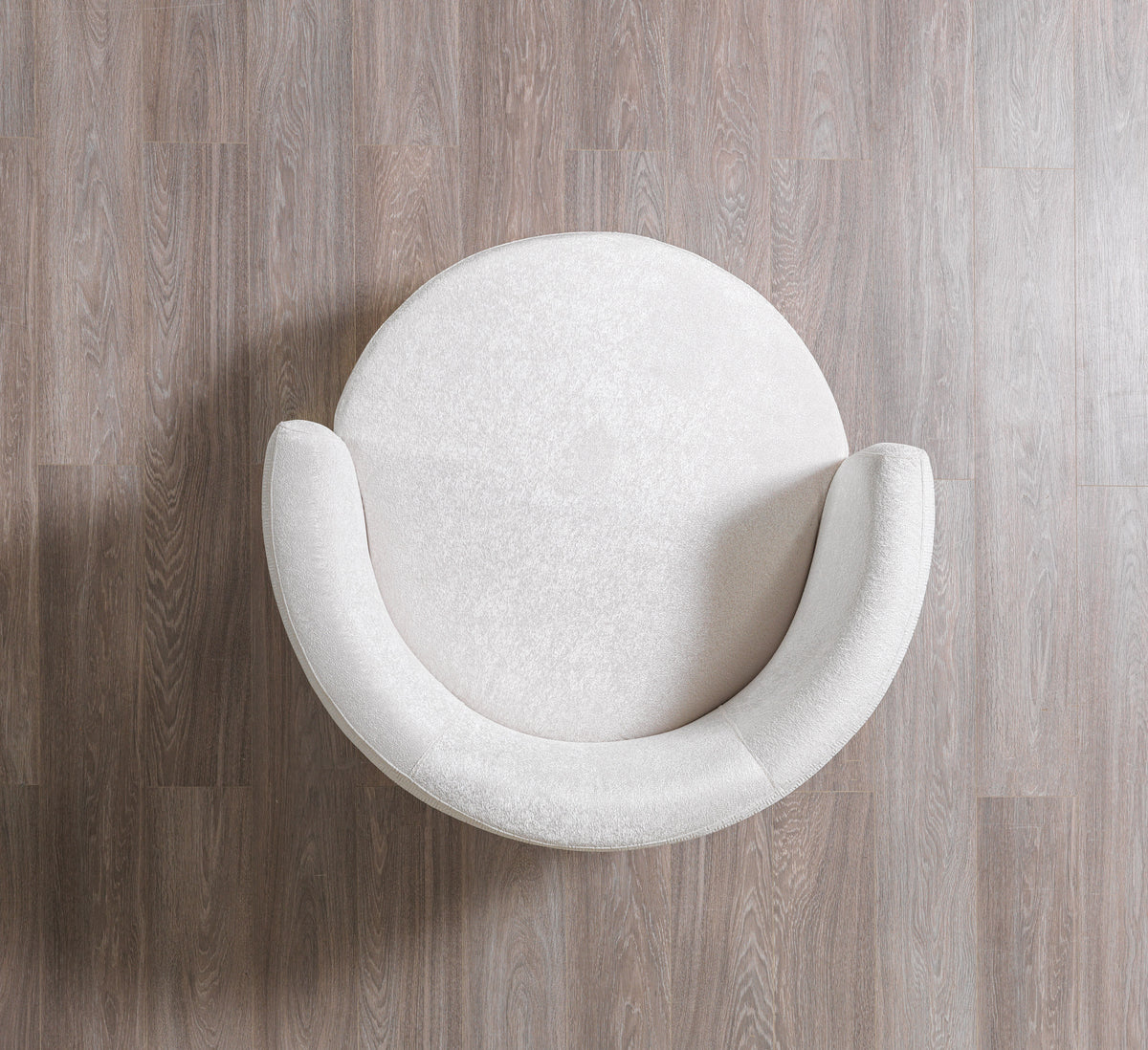 Michelle Ivory Velvet Curved Sectional sofa main angled view
