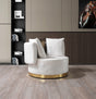 Anne Ivory Velvet Accent Chair side view