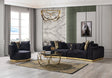 Anne Black Velvet Curved Sectional sofa main view