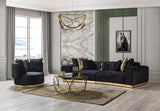 Anne Black Velvet Curved Sectional sofa main view