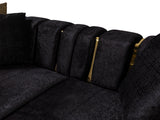 Full view of Michelle Black Velvet Curved Sectional sofa