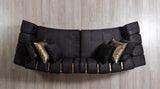 Velvet texture detail on Michelle Black sectional sofa