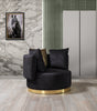 Anne black velvet accent chair by Nova, front angled view