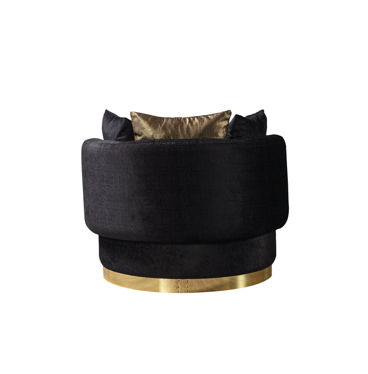 Anne Black Velvet Curved Sectional sofa side view profile