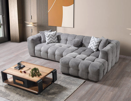 alternate main view of Lili Gray Bouclé RAF Sectional Sofa