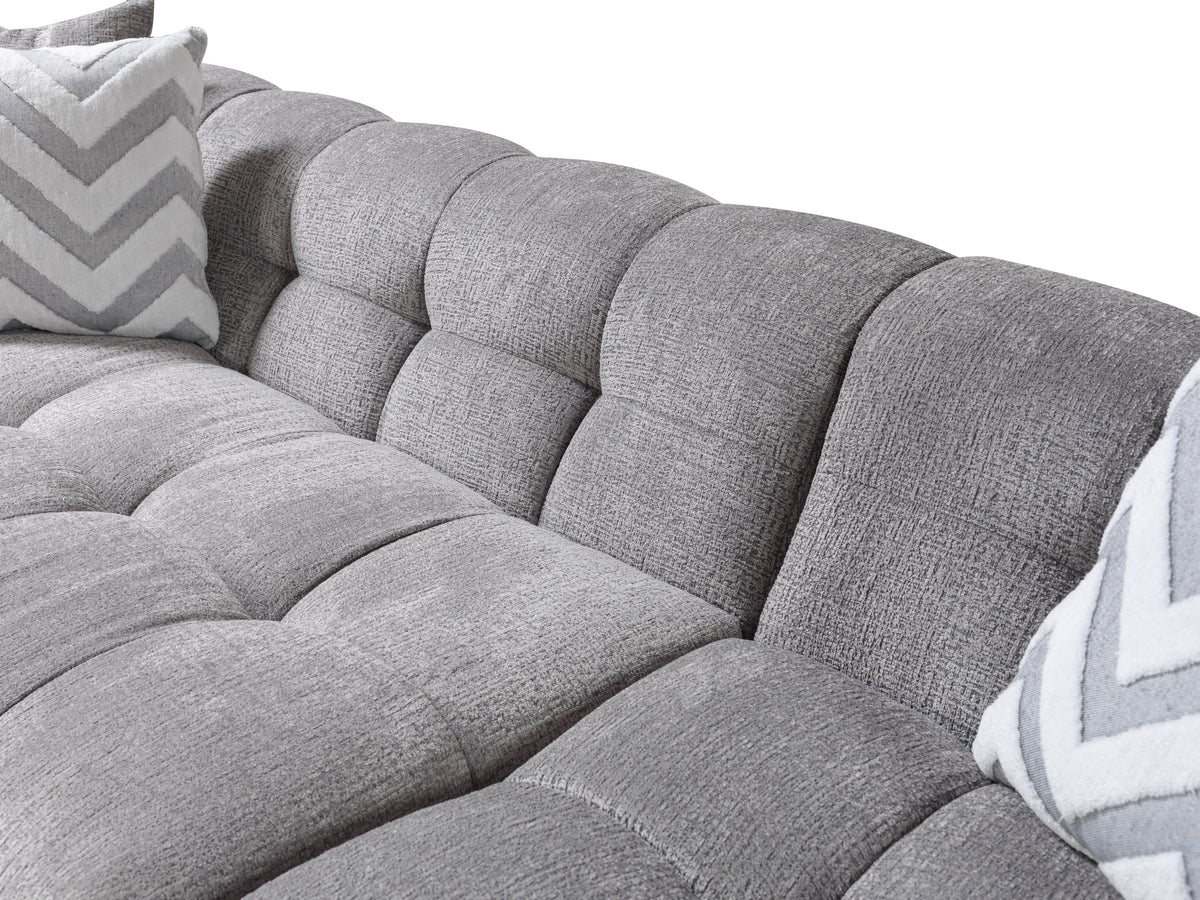 side close-up of sectional sofa frame