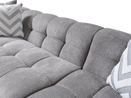 side close-up of sectional sofa frame