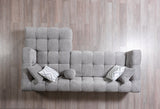 side angle view of Lili Gray Bouclé RAF Sectional Sofa