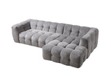 side profile of Lili Gray Bouclé RAF Sectional Sofa