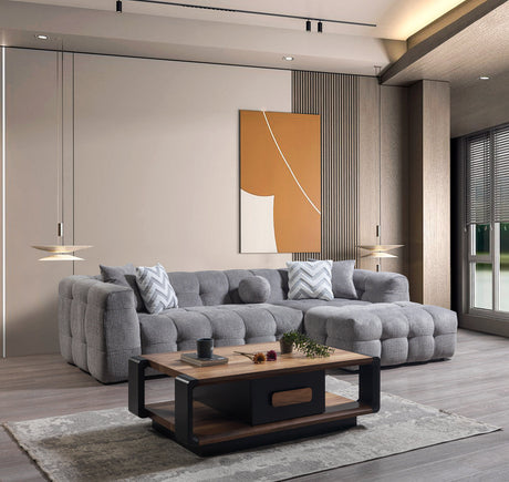 main view of Lili Gray Bouclé RAF Sectional Sofa