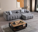 room setting showing Lili Gray Bouclé RAF Sectional Sofa