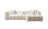 living room view with Lili Ivory Boucle RAF sectional