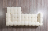 close-up detail of boucle texture on Lili sectional